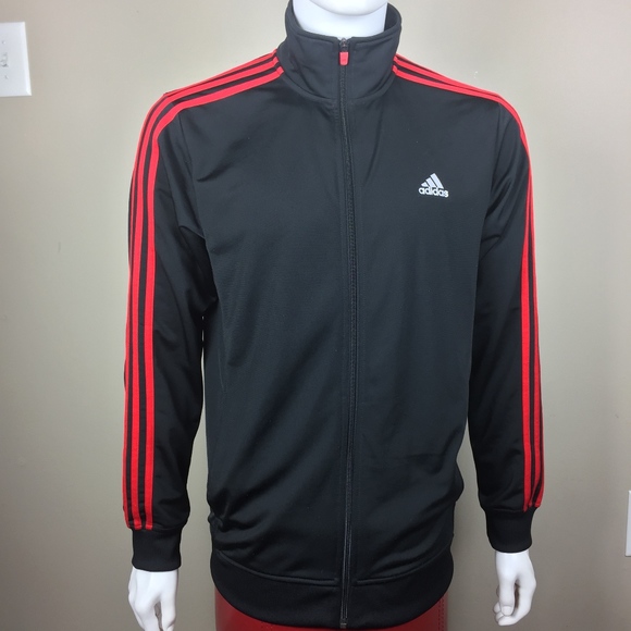 adidas black red jacket